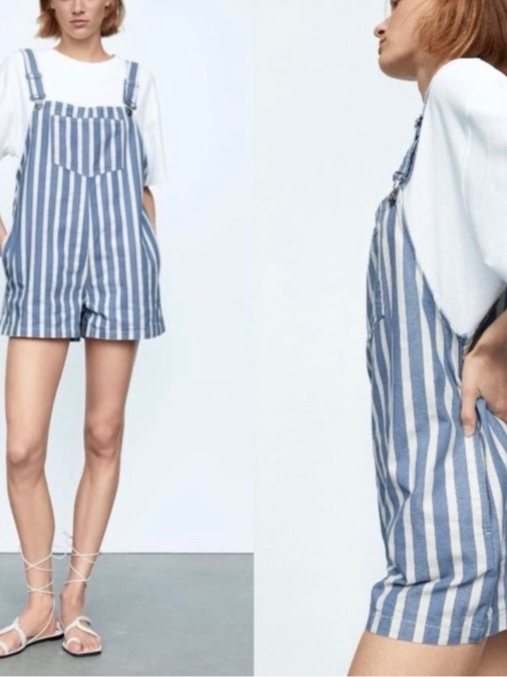 Zara Relaxed Fit Short Overall, M